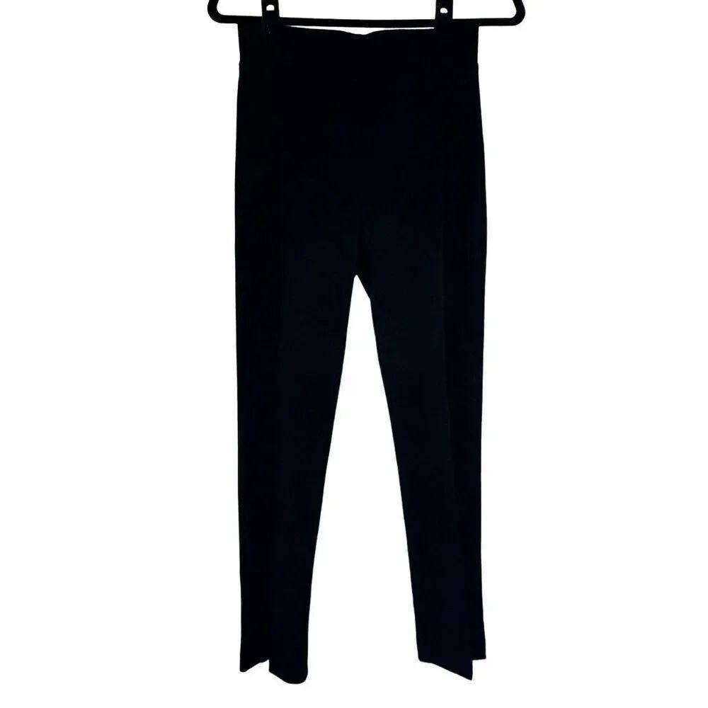 Joseph Ribkoff High Rise Crystal Back Zip Detail Pull-On Crop Pants Black Sz 4
